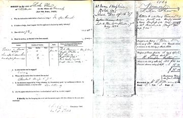 SHAW, Luther (b. 1800 Rutland) 1 service pension application 1832